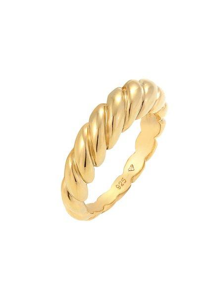 Image of Ring Twisted Gedreht Bandring Damen Gold 56mm