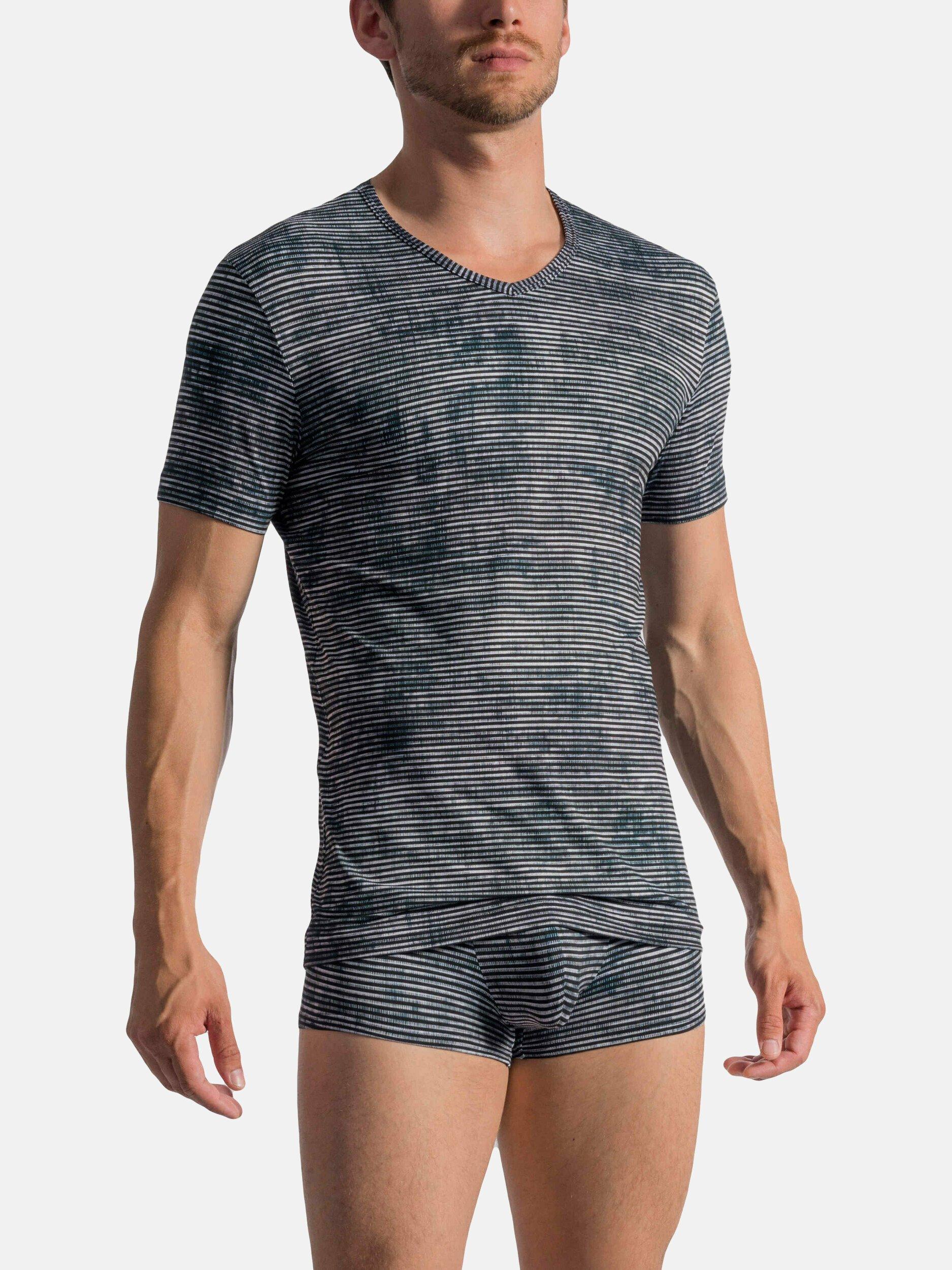 Image of Kurzarm-t-shirt Mit V-ausschnitt Red 1767 Unisex Grau L