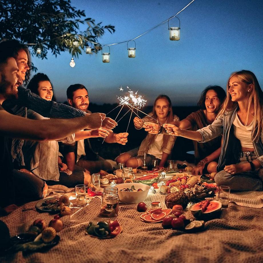 B2X Transparente Laterne im 12er-Set  