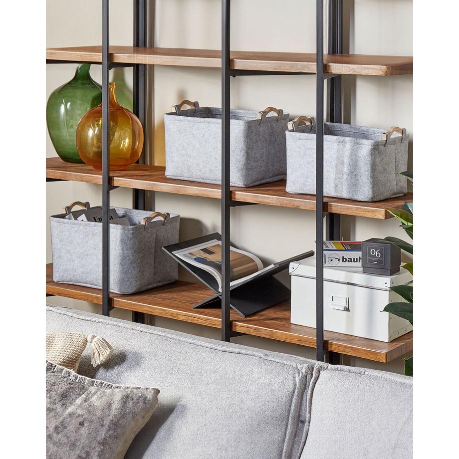 Beliani Lot de 3 paniers en Feutre Scandinave BAYSAI  