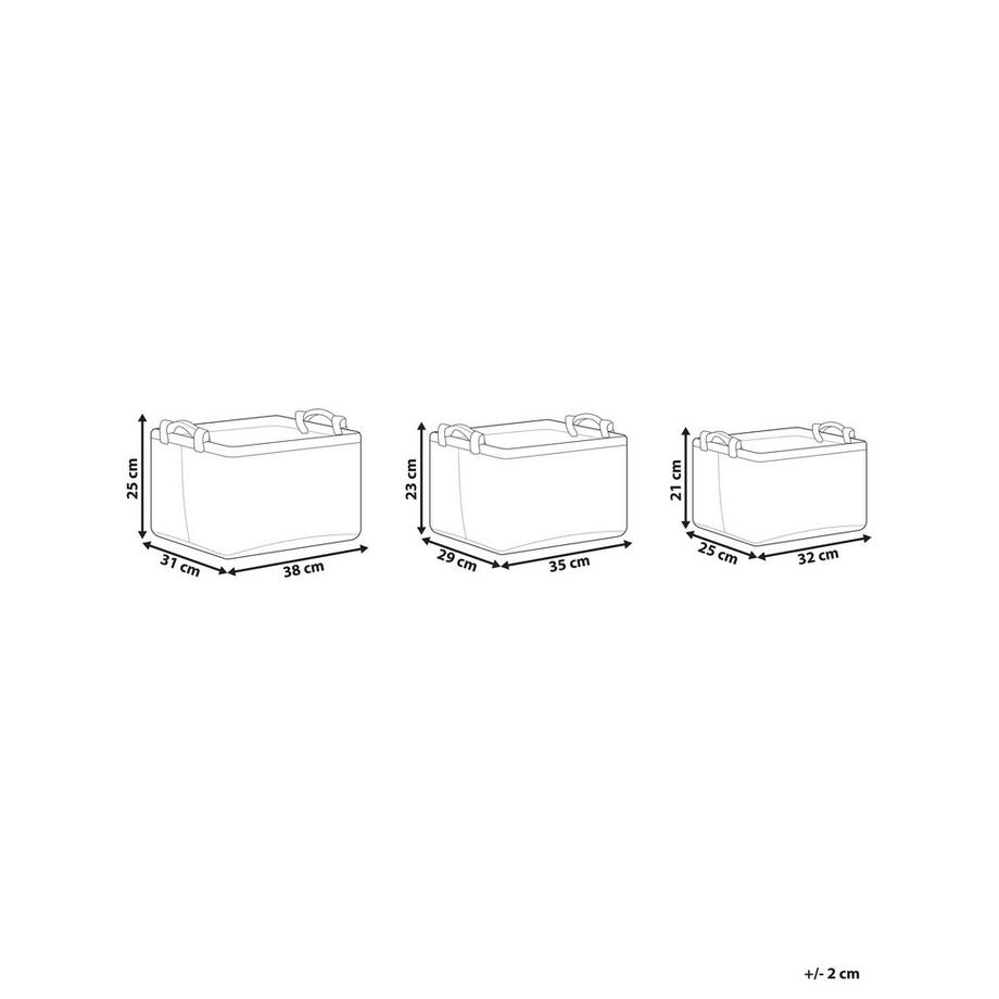 Beliani Lot de 3 paniers en Feutre Scandinave BAYSAI  