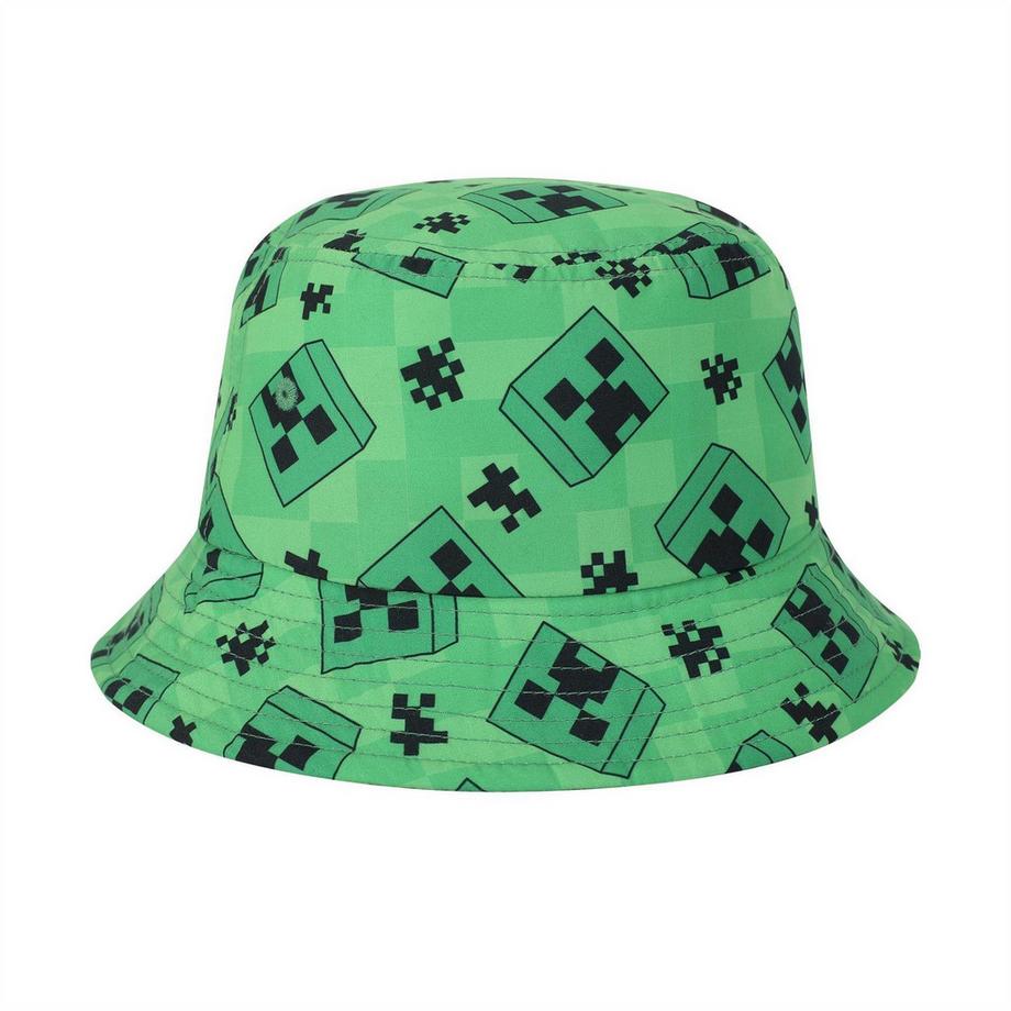 MINECRAFT Cappello A Secchiello Motivo Creeper  