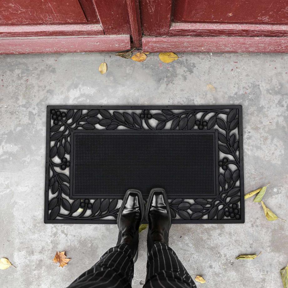 B2X Fußmatte Gummi Blattmotiv  