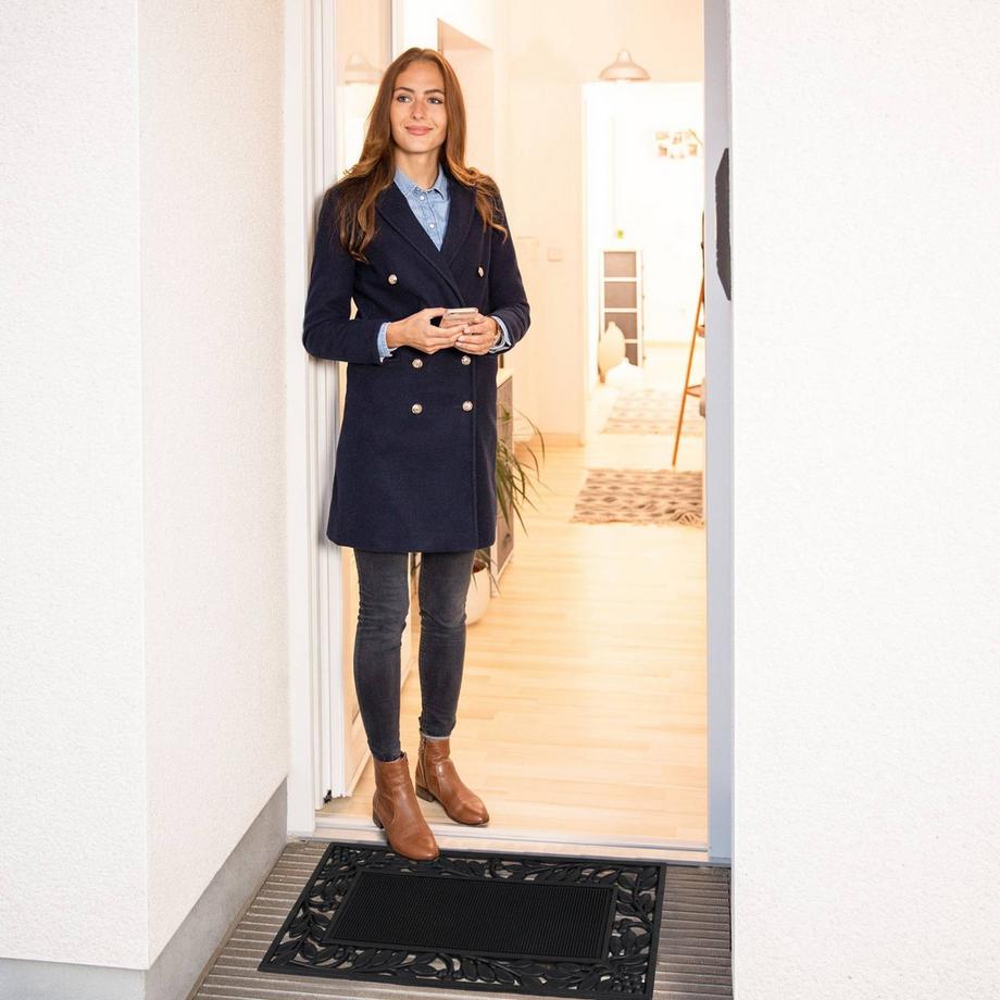 B2X Fußmatte Gummi Blattmotiv  