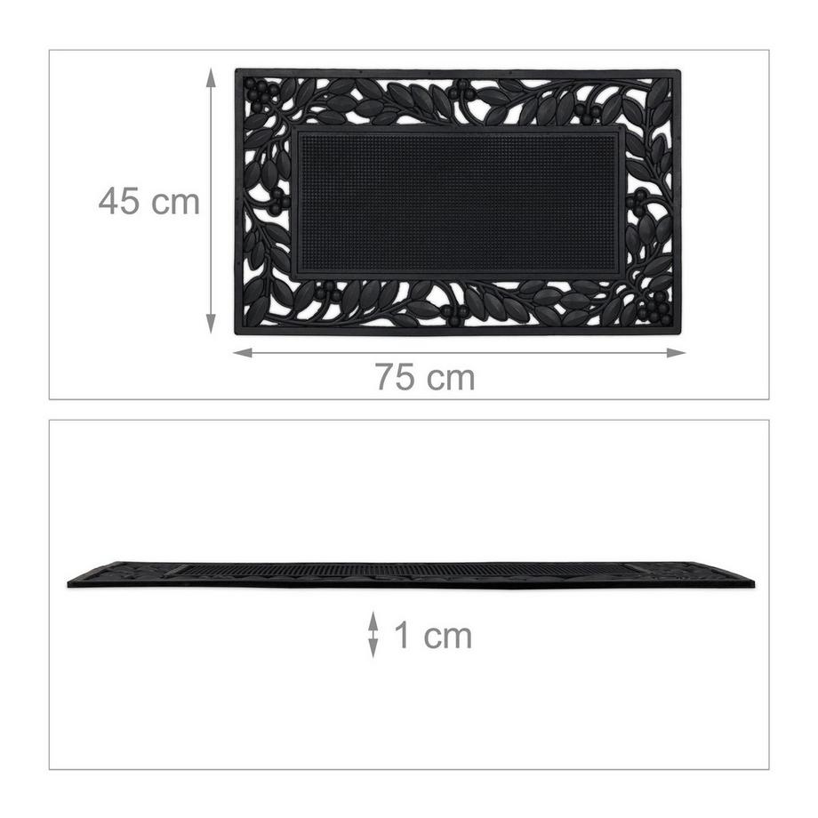 B2X Fußmatte Gummi Blattmotiv  
