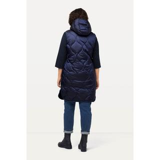 Ulla Popken  Long gilet matelassé HYPRAR, fermeture éclair à double curseur, matière imperméable 