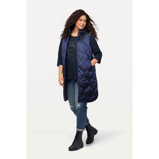 Ulla Popken  Long gilet matelassé HYPRAR, fermeture éclair à double curseur, matière imperméable 