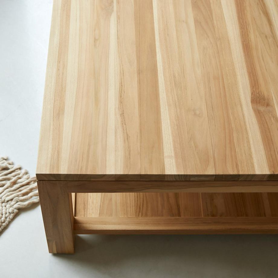 Tikamoon Quadratischer Couchtisch aus massivem Teakholz Eve  