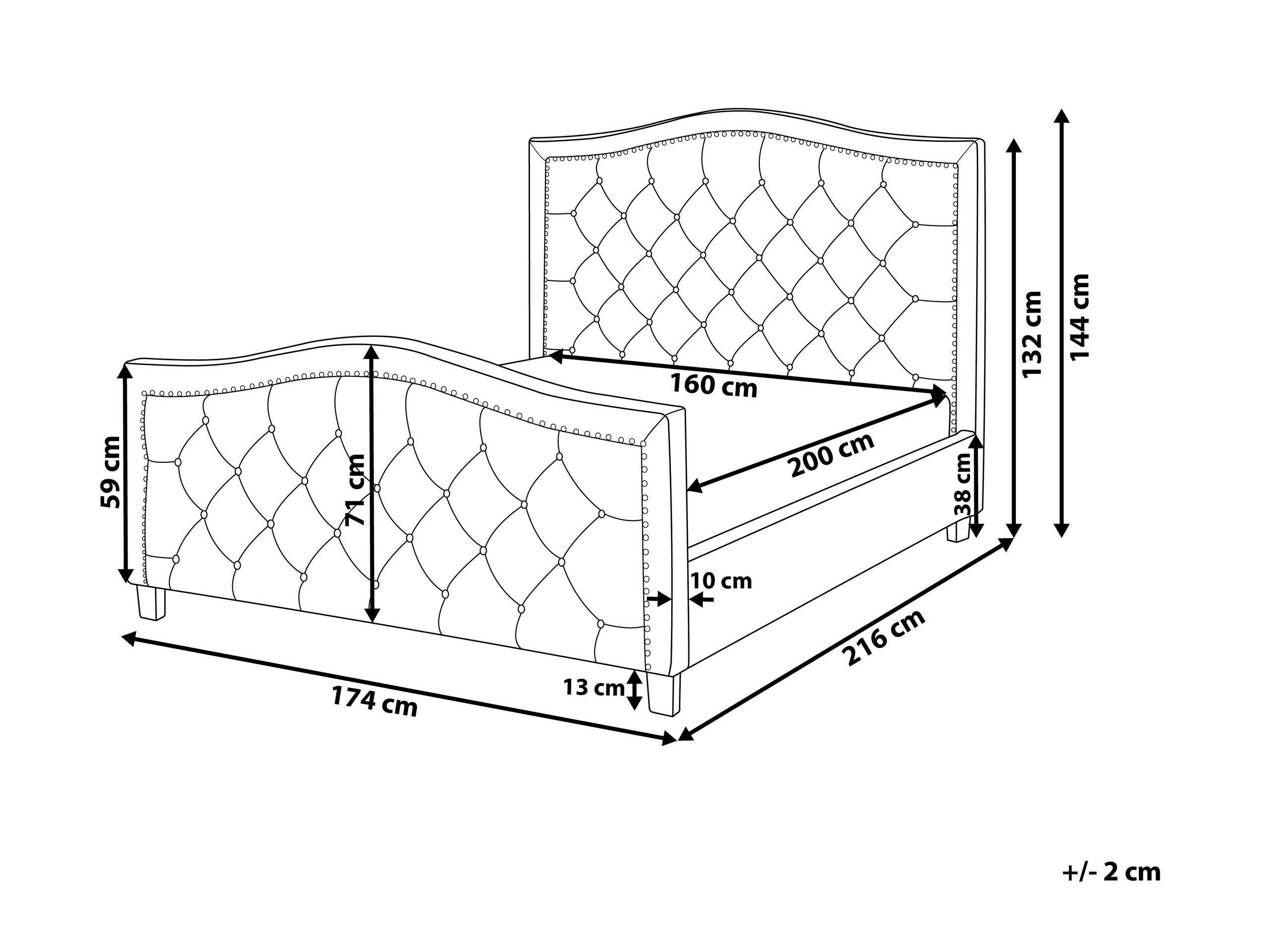 Beliani Bett mit Lattenrost aus Polyester Retro AUREL  