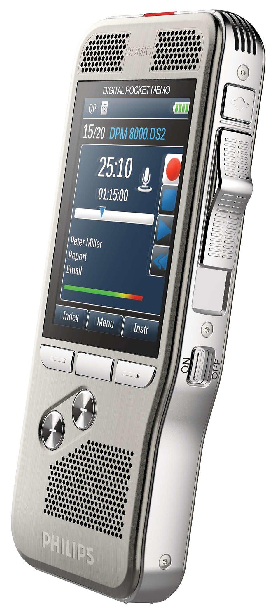 PHILIPS  Digital Pocket Memo 8300 Integrator digitales Diktiergerät, Schiebeschalter PH 