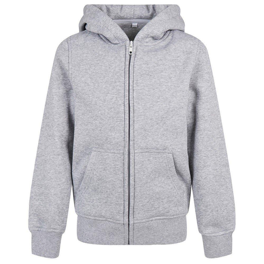 Image of Basic Hoodie Mit Durchgehendem Reißverschluss Mädchen Grau 128