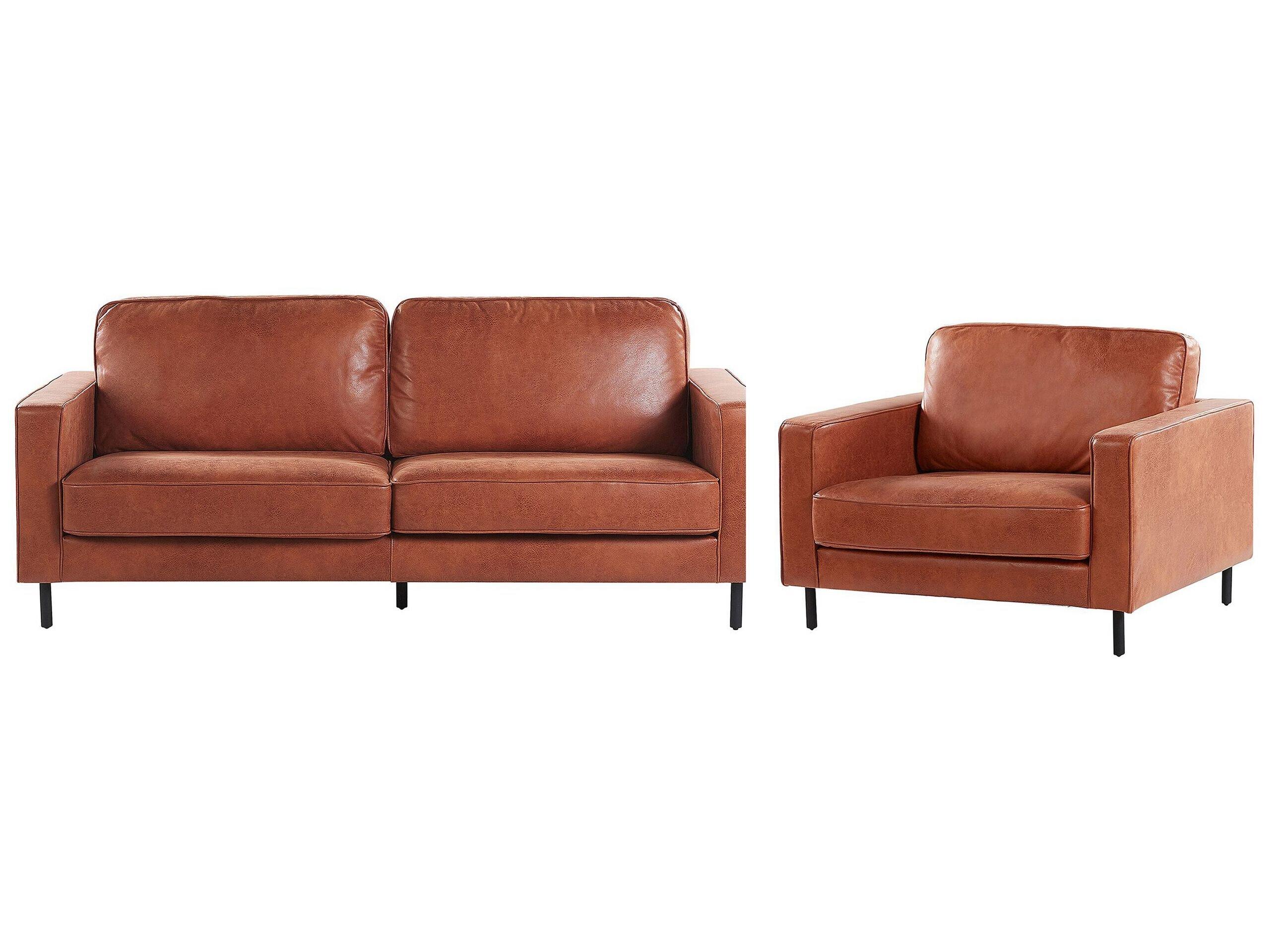 Image of Wohnzimmer Set aus Kunstleder Retro SAVALEN Wohnzimmer Set aus Kunstleder Retro SAVALEN