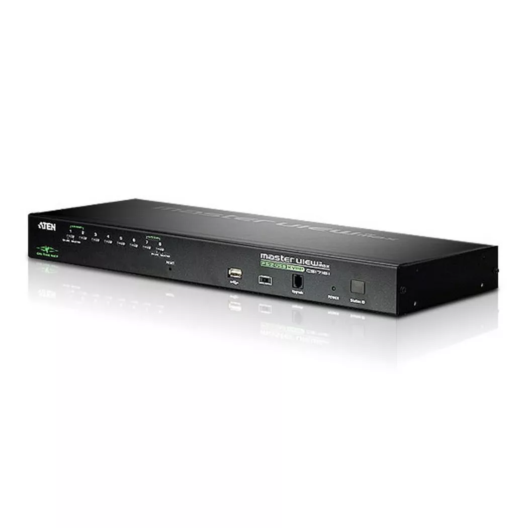 ATEN -  1-Local/Remote Share Access 8-Port PS/2-USB VGA KVM over IP Switch, Schwarz