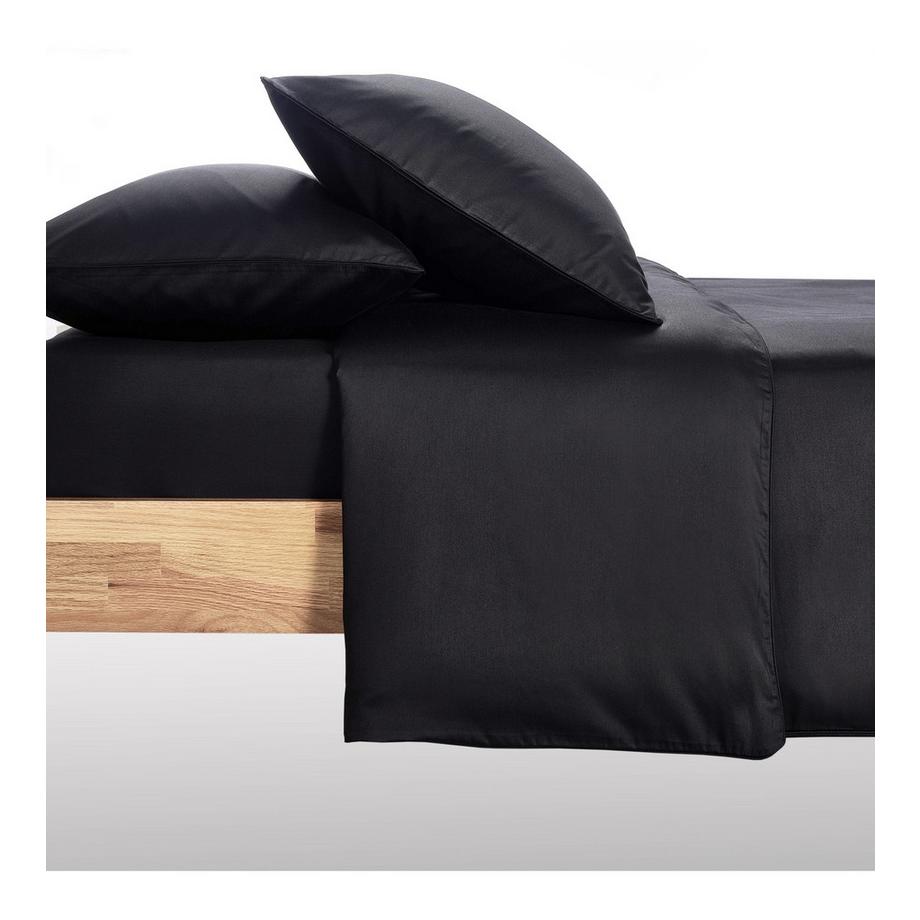 Living Home Ensemble de Linge de Lit Uni Satin 100  