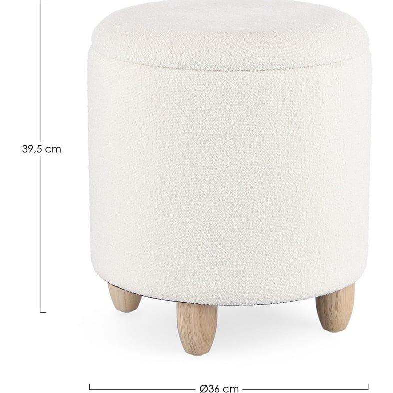 mutoni Tabouret avec rangement Zena blanc  