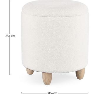 mutoni Tabouret avec rangement Zena blanc  