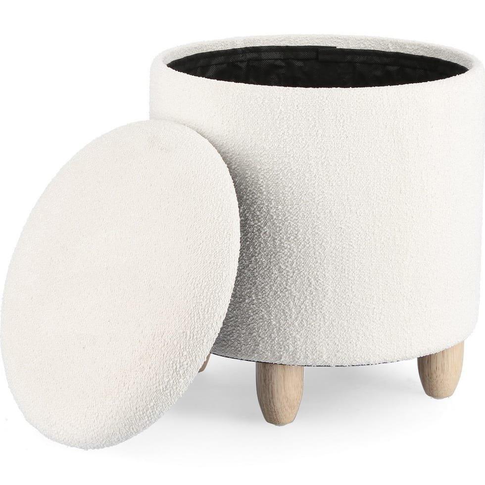 mutoni Tabouret avec rangement Zena blanc  