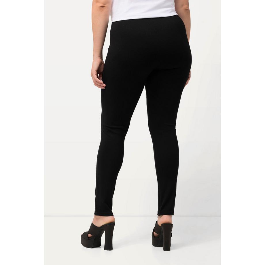 Ulla Popken Pantalon Sarah jambe slim bas de jambe zippé taille élastique  
