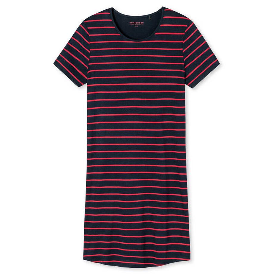 Schiesser Sleepshirt Rayé Manches Courtes  