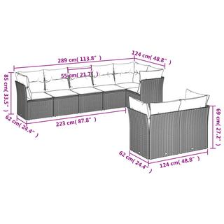 VidaXL Ensemble de canapés de jardin rotin synthétique  