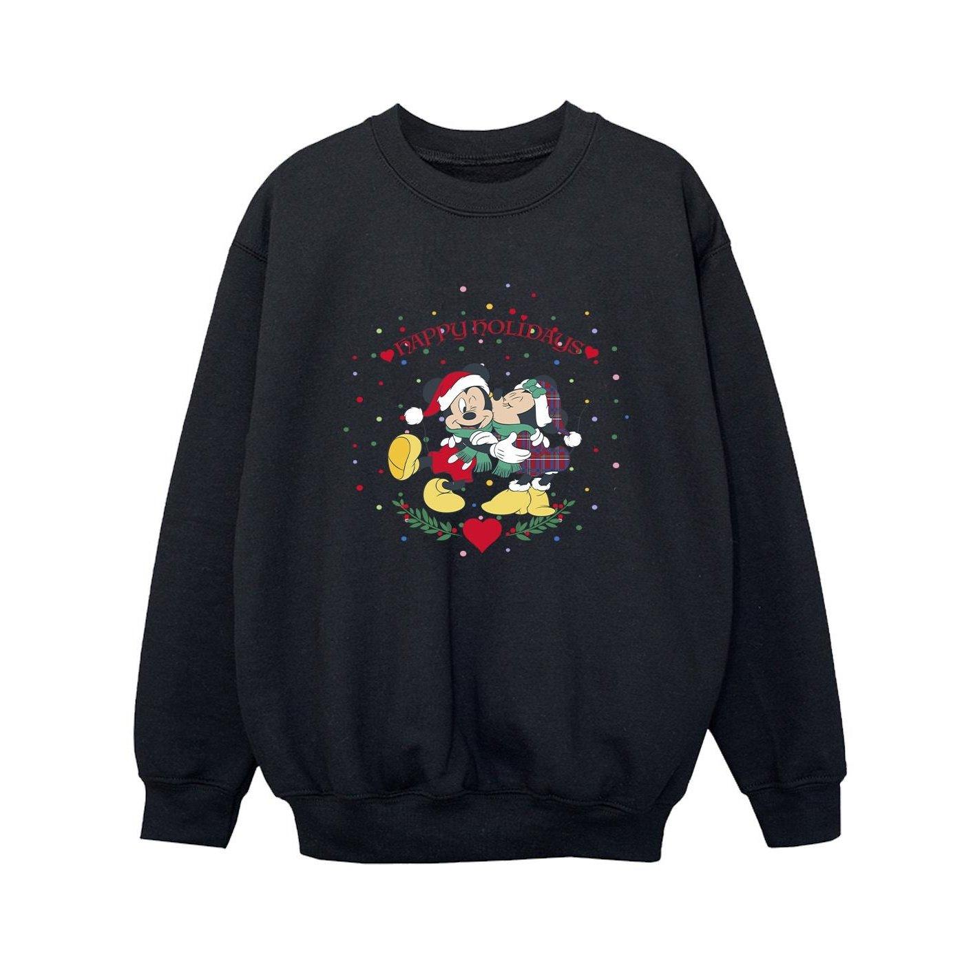 Image of Mickey Mouse Mickey Minnie Christmas Sweatshirt Unisex Schwarz 104