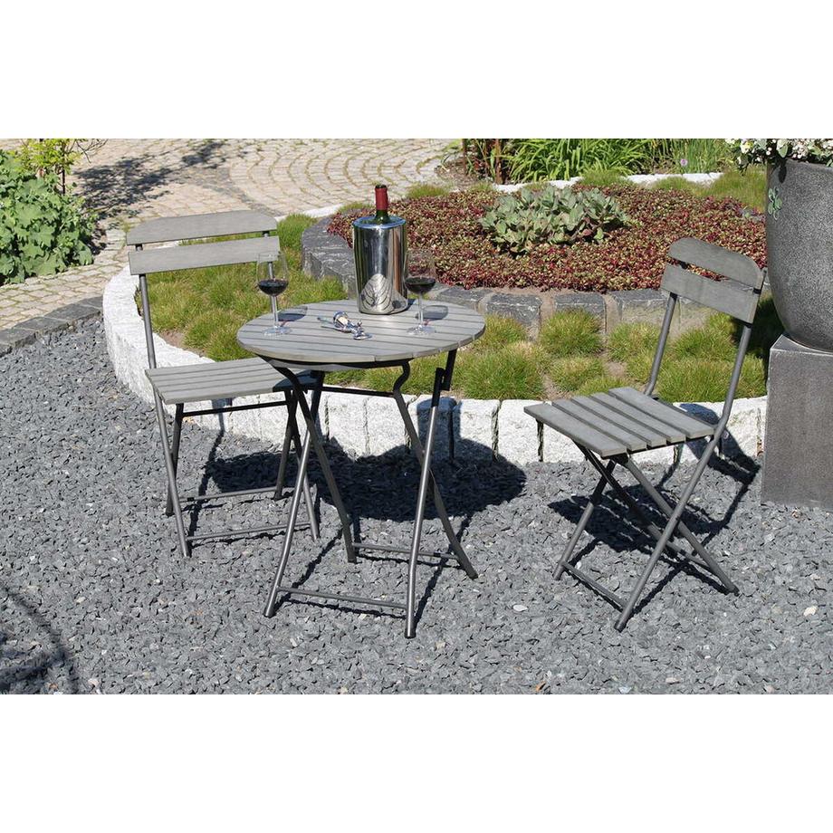 mutoni Set da balcone Lugo grigio (3 pezzi)  