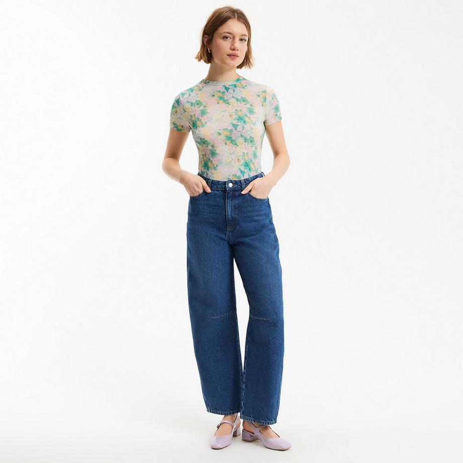 La Redoute Collections T-Shirt Rundhals Blumenmuster  