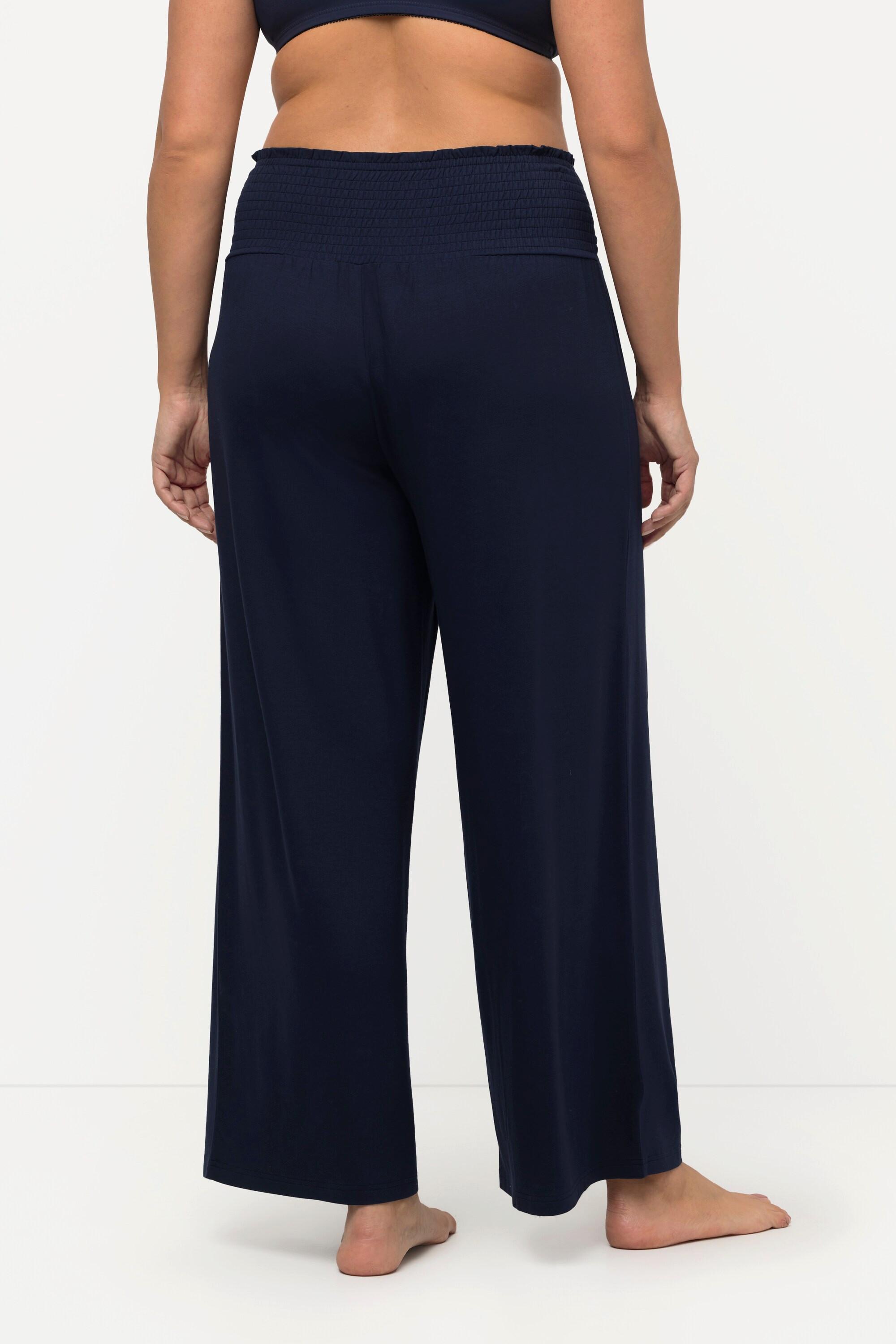 Ulla Popken  Pantalon Marlene à jambe large et taille élastique 