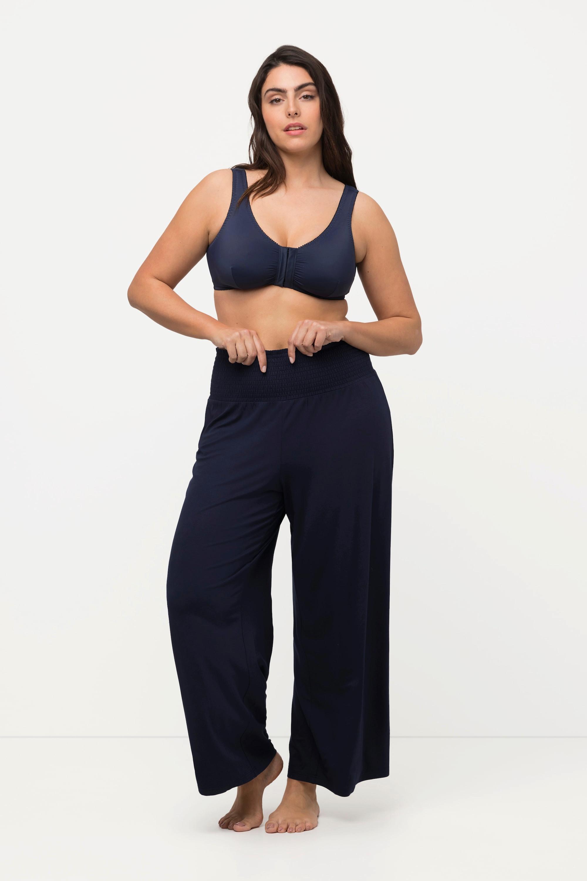 Ulla Popken  Pantalon Marlene à jambe large et taille élastique 