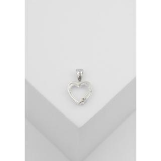 MUAU Schmuck  Pendentif coeur or blanc 750 diamant 0,02ct. 14x9mm 