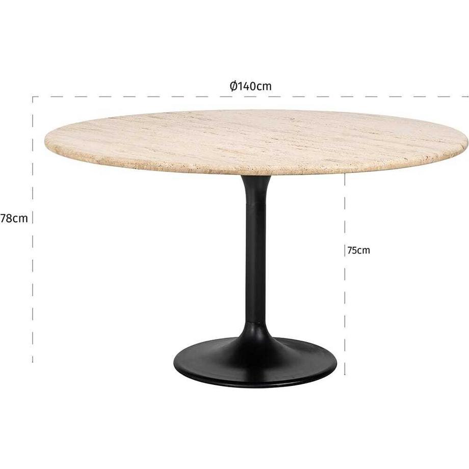 mutoni Tavolo da pranzo Hampton rotondo 140  