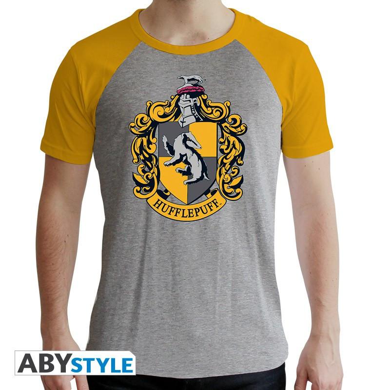 Image of T-shirt - Harry Potter - Haus Hufflepuff Herren Taubengrau XL