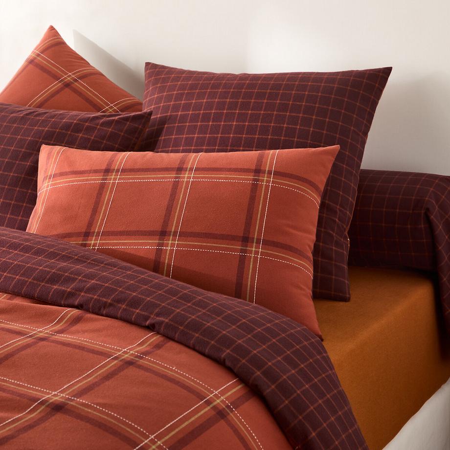 La Redoute Intérieurs Taie d'oreiller en flanelle de coton à carreaux  