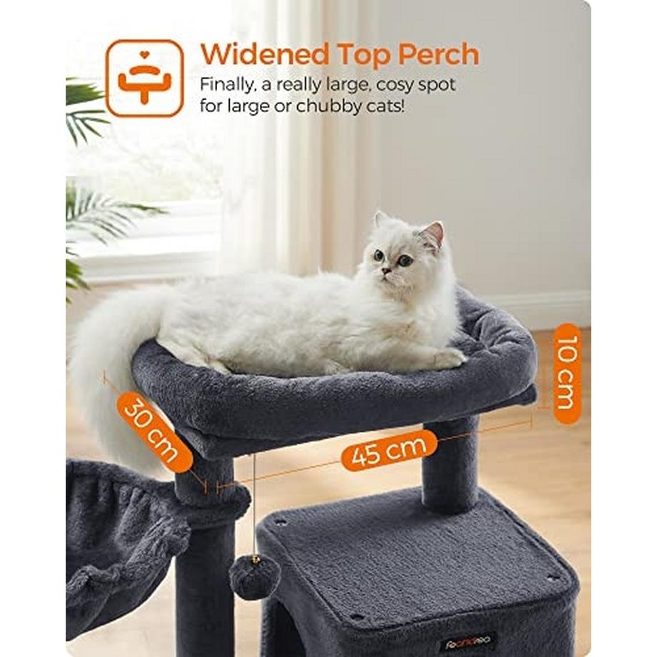 Pricenet  Perchoir spacieux pour chats de grande taille avec bords en peluche. 