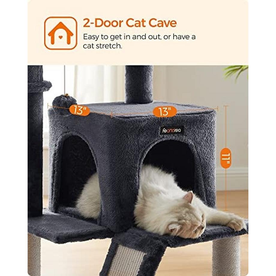 Pricenet  Perchoir spacieux pour chats de grande taille avec bords en peluche. 