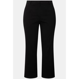 Ulla Popken  Pantalon droit 7/8 Mandy à ceinture élastique, matière gaufrée 