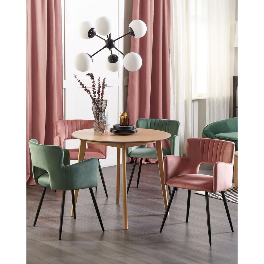 Beliani Lot de 2 chaises de salle à manger en Velours  SANILAC  