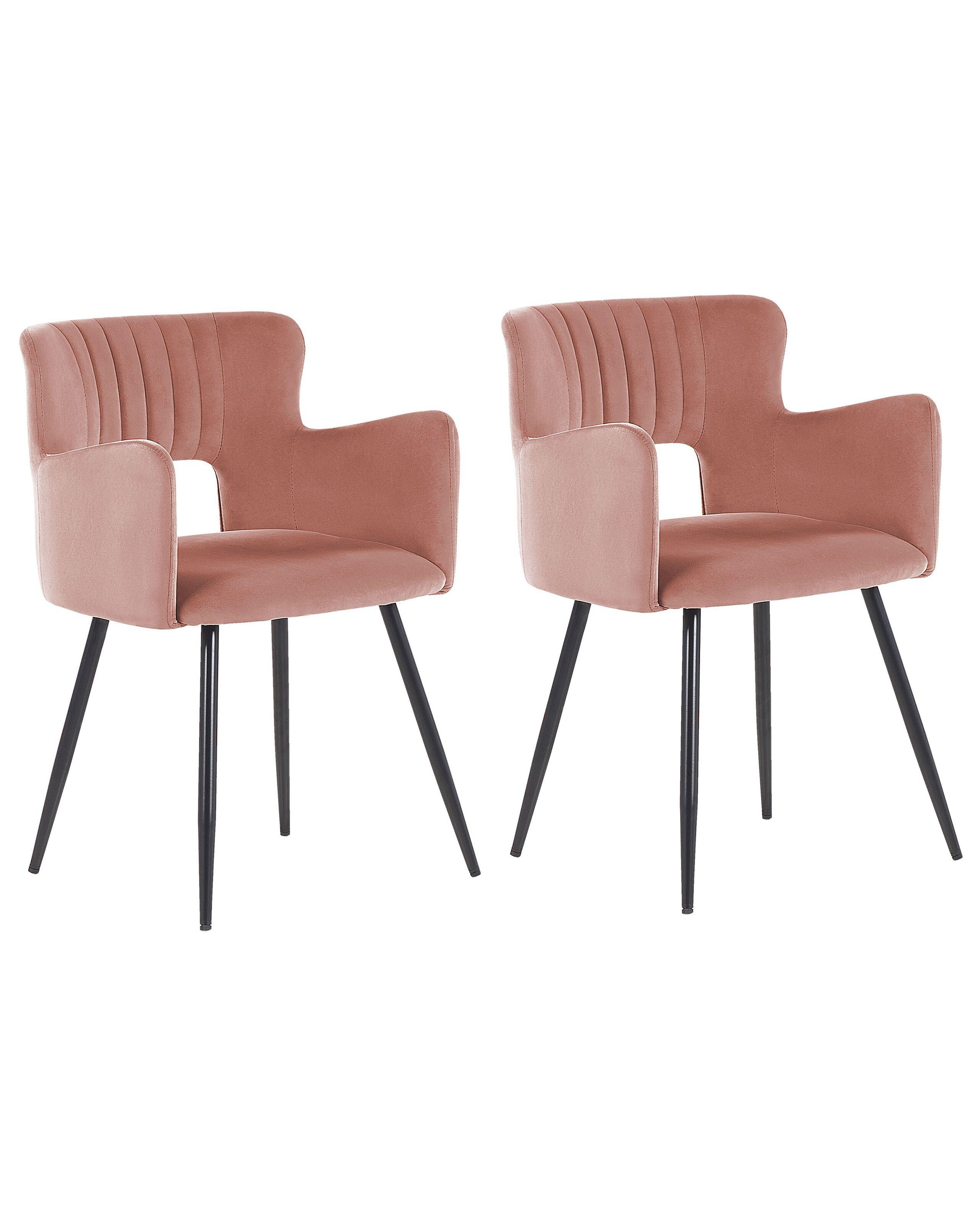 Beliani Lot de 2 chaises en Velours Moderne SANILAC  