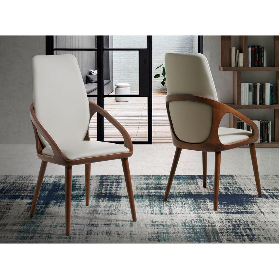 ANGEL CERDA Sedia in ecopelle crema  