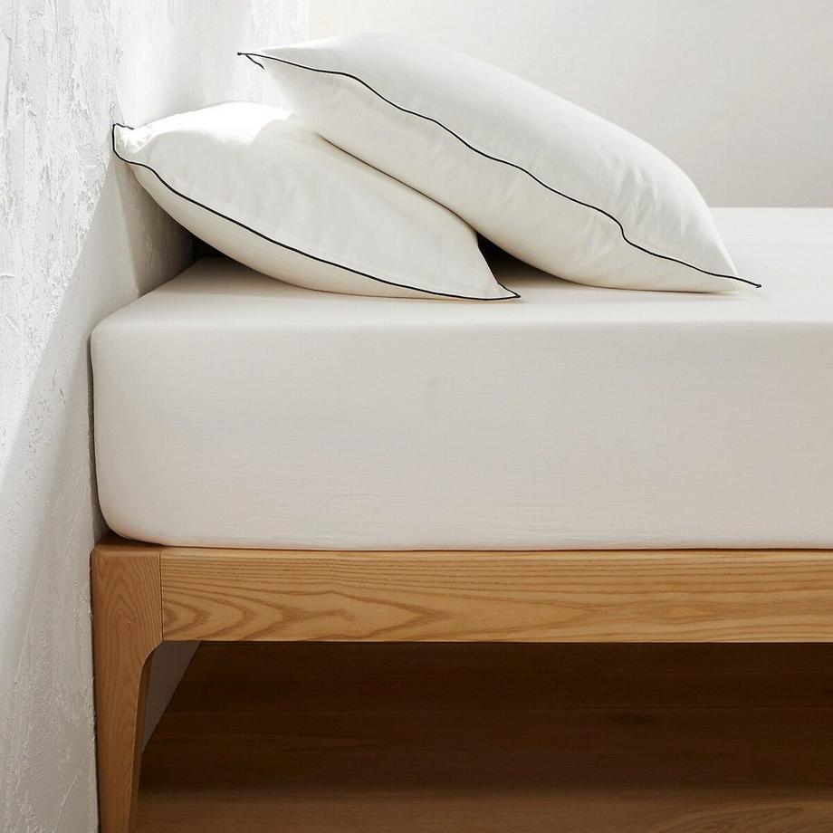 Drap-housse satin de coton lavé