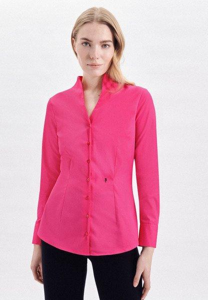 Image of Kelchkragenbluse Uni Langarm Kragen Damen Pink 38