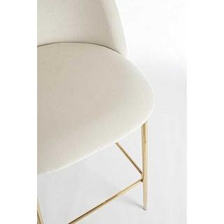 mutoni Tabouret de bar Carry velours blanc  