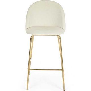 mutoni Tabouret de bar Carry velours blanc  