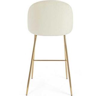 mutoni Tabouret de bar Carry velours blanc  