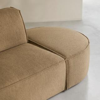 Tikamoon Fauteuil lounge modulable en tissu camel Dario  