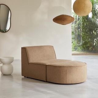 Tikamoon Fauteuil lounge modulable en tissu camel Dario  