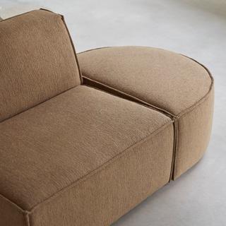 Tikamoon Fauteuil lounge modulable en tissu camel Dario  