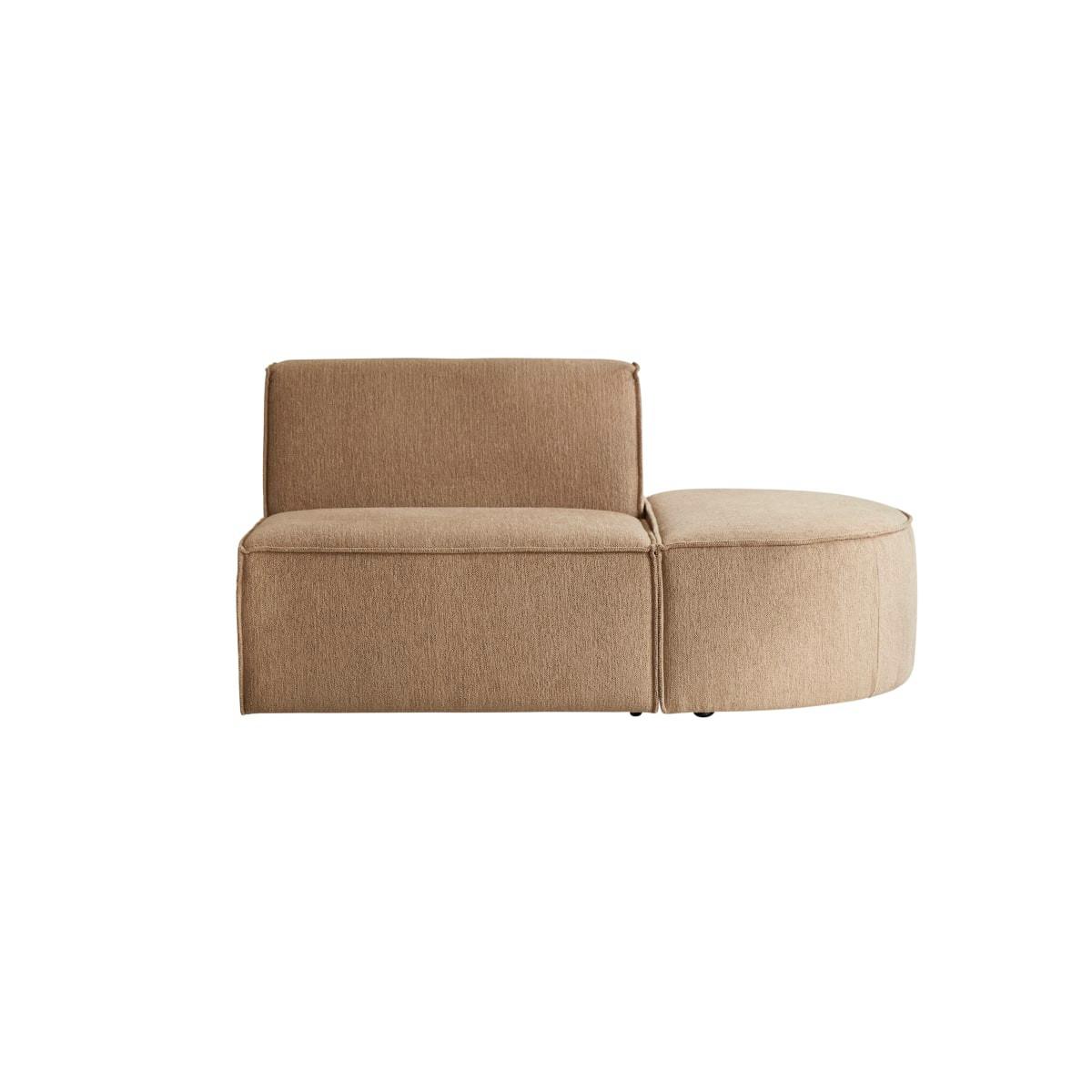 Tikamoon Fauteuil lounge modulable en tissu camel Dario  