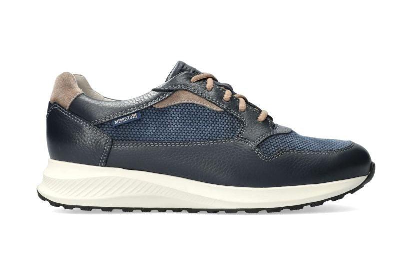 Image of Davis - Leder Sneaker Herren Blau 46.5