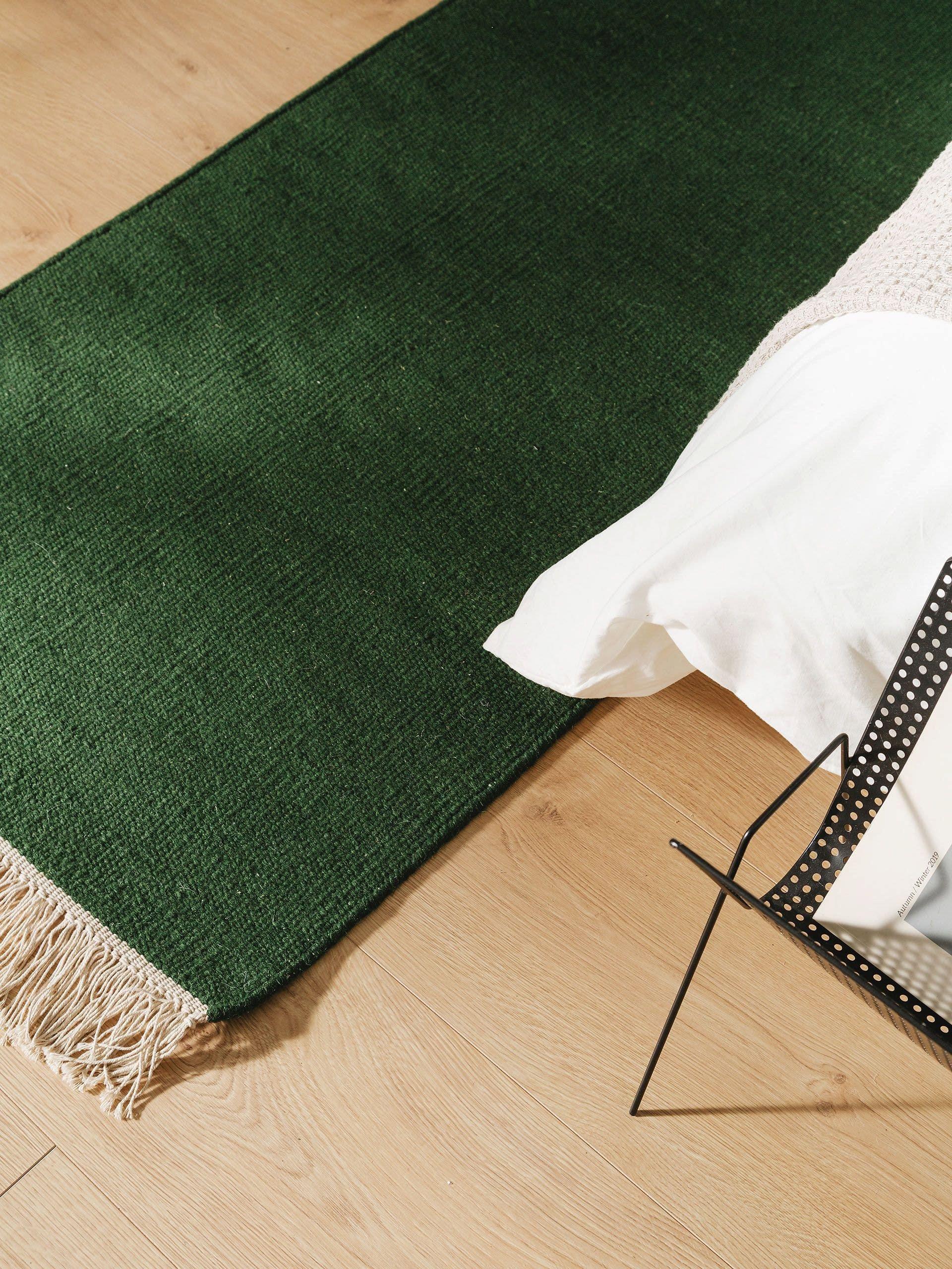 Benuta Tapis de laine Liv Vert foncé  